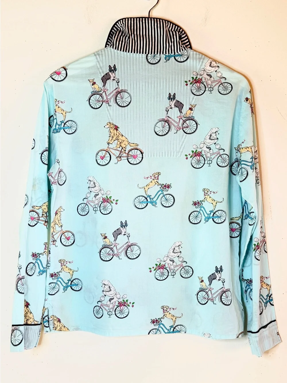 P.J. Salvage Playful Prints Dogs Riding Bicycles Pajama Set 100% Cotton sz S - Picture 4 of 9